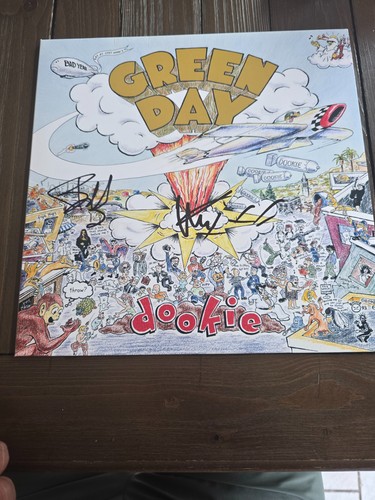 Billie Joe Armstrong & Mike Dirnt Signed Dookie Vinyl Album Green Day jsa letter