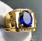 Men's 14k Gold Plated Sapphire Gemstone Handmade Men's Ring Men's Jewelry