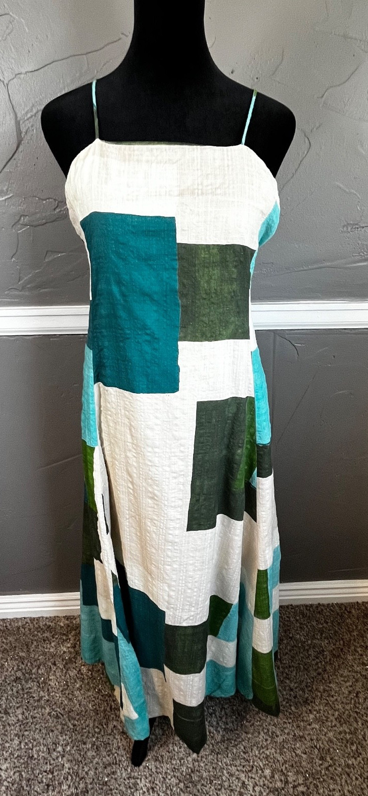 Banana Republic Midi Dress Women's Size XS Blocked Festival Flawed