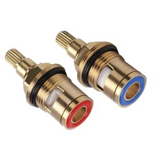 Brass Ceramic Stem Disc Cartridge Faucet Valve Replacement Quarter Turn 1/2" for