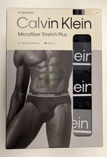 Calvin Klein men  s Microfiber stretch plus hip briefs 4 Pack