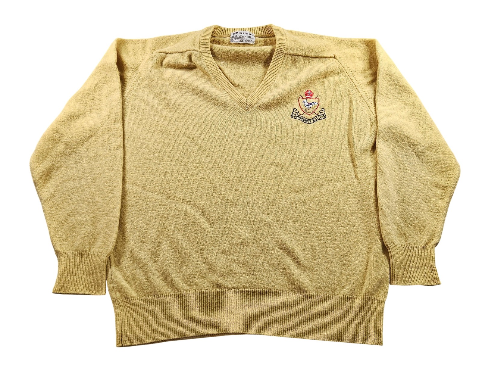 Portmarnock Golf Club Sweater Mens Large V-Neck Wool McKenzie of Scotland