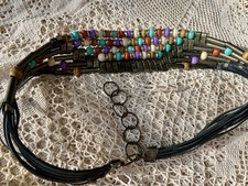 VTG 80 s 90 s Bead Belt Multicolored S To Lg 28 to 33