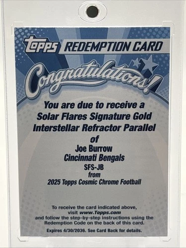 2025 Topps Chrome Joe Burrow Chrome Autographs (RAW)
