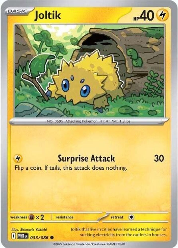 JOLTIK 033/086 COMMON WHITE FLARE POKEMON NEAR MINT