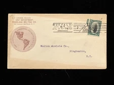 NY BUFFALO 1901 PAN AM COVER #294 EXPO SLOGAN CANCEL, BELTING MFR CC