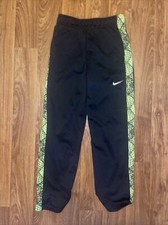 BOYS NIKE DRI-FIT ATHLETIC PANTS XL BLACK WITH Bright Green 836381-010