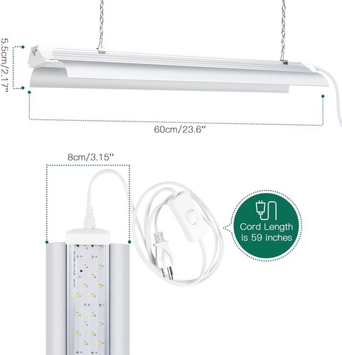 Grow Light 2FT 80W (2×40W) Full Spectrum LED Grow Light Linkable Sunlight Plant - Picture 4 of 7