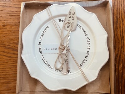 Adorable Mud Pie   Follow Your Inner Cheese  Cheese Plate and Server Set | NIB