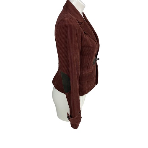 LOFT Blazer Damen Größe 2 Braun Cord Ellenbogen Patch Arbeit Büro Freizeit Knebel - Bild 11 von 16
