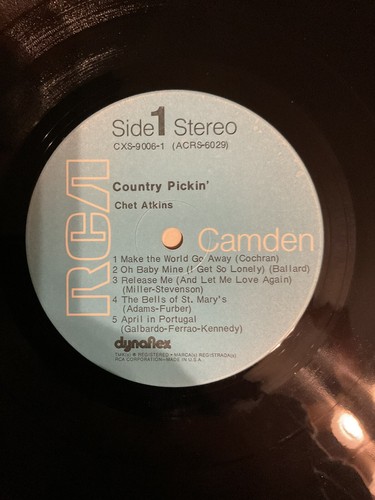 CHET ATKINS COUNTRY PICKIN/Gatefold STEREO/EX/VG-Poly Album Outer Sleeve ** - Picture 7 of 8