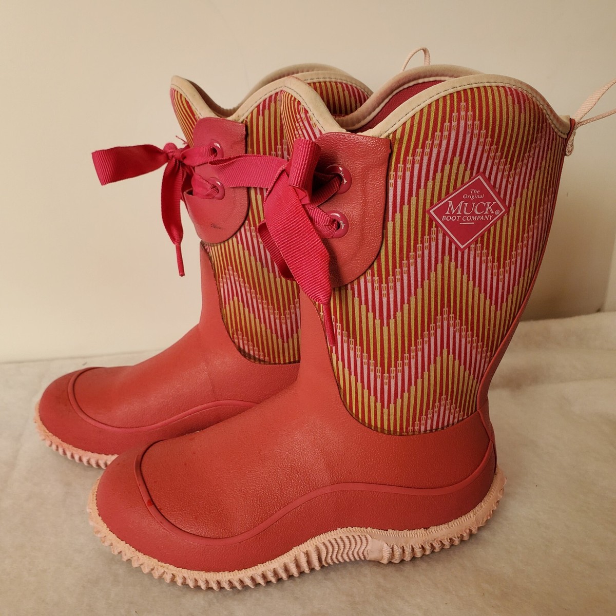 Muck Boot Company Girls Kids Rain Boot Pink White Size US 32 EUR