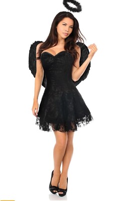 angel costume corset dress Daisy corsets Womens Lavish 3 Pc Dark Angel Corset Dress Costume 3X