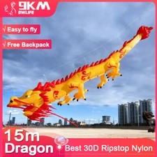 9KM 15m Dragon kite Line Laundry Kite Soft Inflatable 30D Ripstop Nylon with Bag