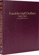 Whitman Prestige™ Album-Franklin Half Dollars: 1948-63 Date/Mintmark Set (Burg)