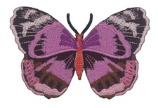 Purple Butterfly Embroidered Iron on Sew on Patch BTF1 