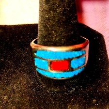 Gorgeous size 8 ring silver and turquoise