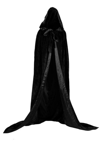 White Black Man Women Full Length Hooded Cloaks Cape Coats King Queen Vampire - Picture 7 of 13