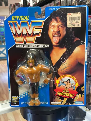 Samu of the Headshrinkers  (WWE WWF, Vintage Hasbro)**American Card**