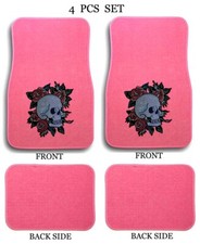 Car Truck Universal Fit Crystal Bling Stone Studded Pink Carpet Car Floor Mats