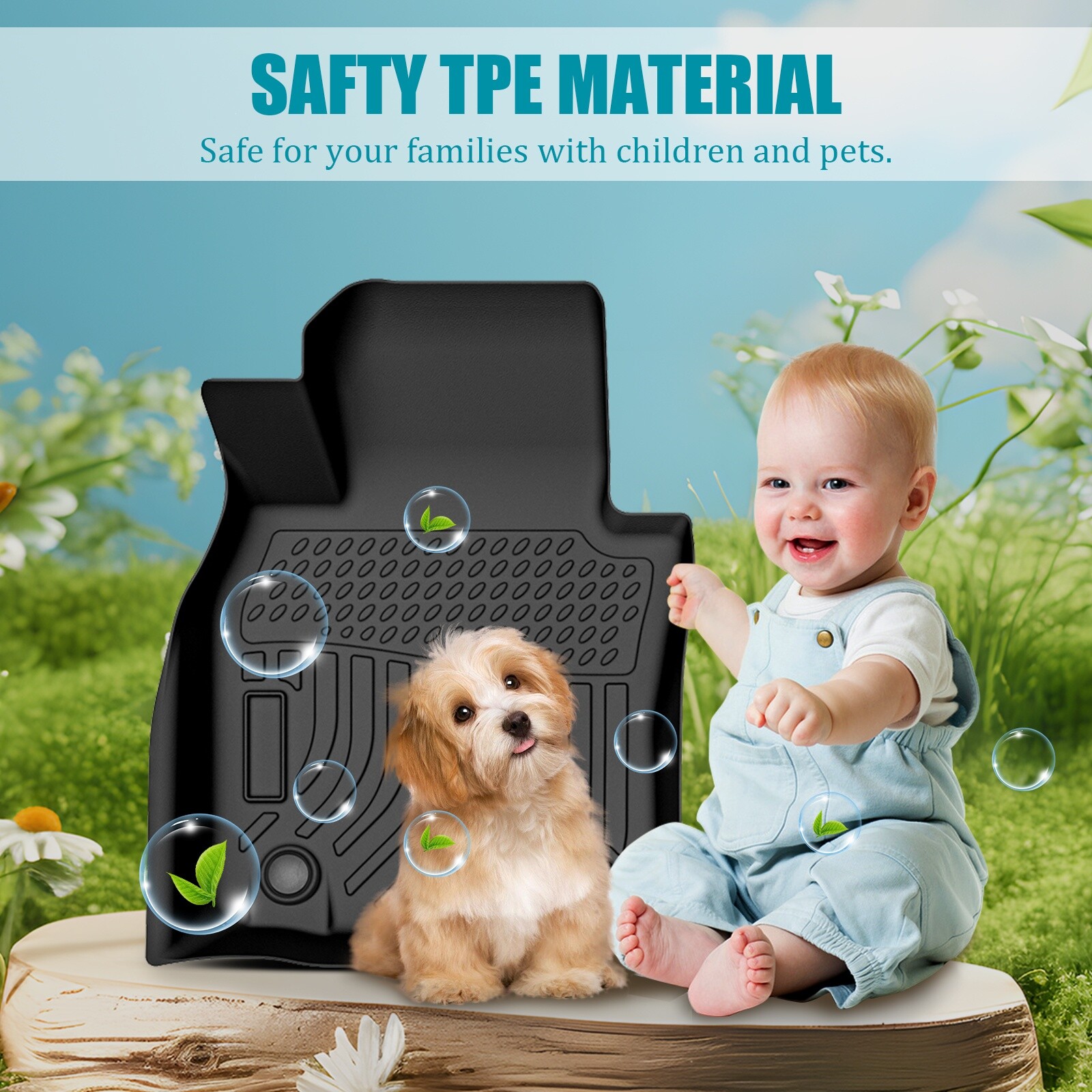 Floor Mats Liner Carpets For 2020-2025 Mazda CX-30 TPE Rubber All Weather