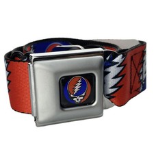 Grateful Dead Steal Your Face Skull Seatbelt Belt Official Licensed Buckle-down Grateful Dead Steal Your Face Skull Seatbelt Belt Official Licensed Buckle-down