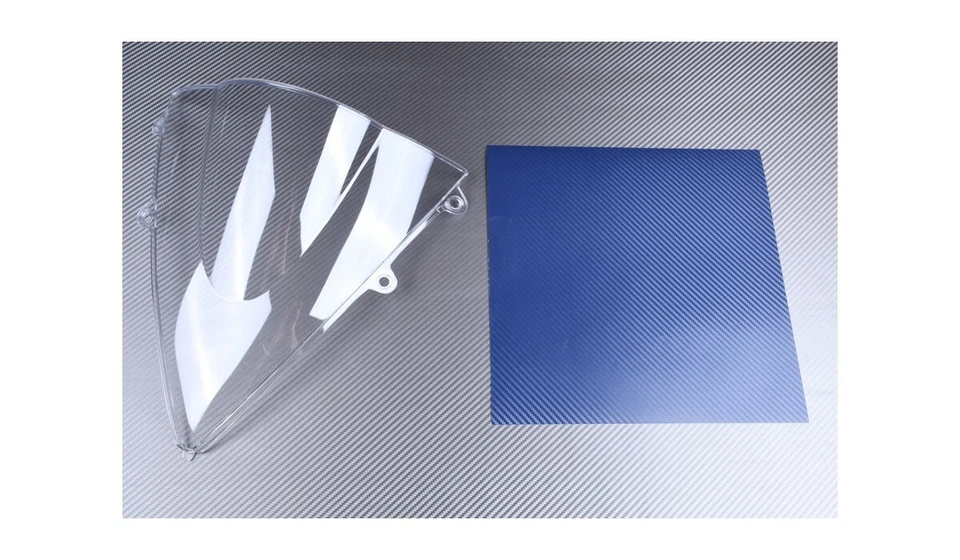 Bulle Transparente + Carbone Bleu / Saute Vent HONDA CBR 600 RR 600RR 2009-2012 - Photo 4/4