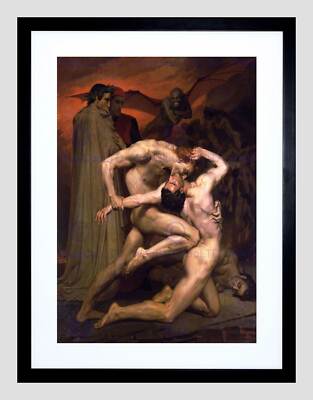 WILLIAM ADOLPHE BOUGUEREAU DANTE VIRGIL IN HELL FRAMED ART PRINT MOUNT B12X2292