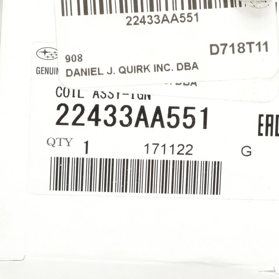 OEM новый подлинный 03-2005 Subaru Impreza катушка зажигания в сборе 22433AA551 - Изображение 4 из 4