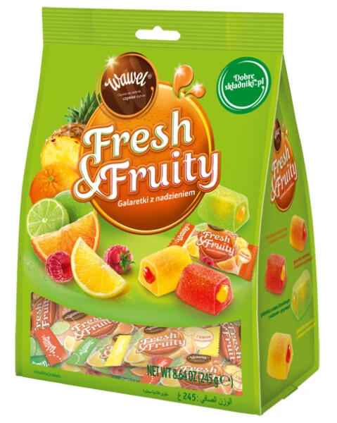 WAWEL CUKIERKI GALARETKA FRESH FRUITY 245G -FILLED FRUIT JELLY