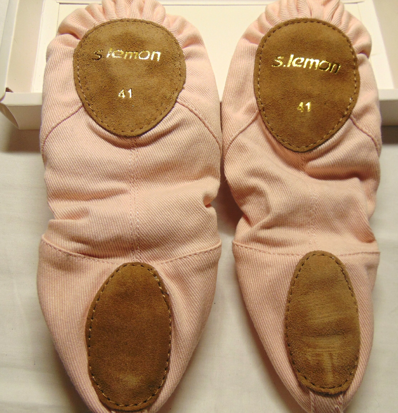 PANTOFOLA D’ORO NUOVE ciabatte da ballo S Lemon rosa taglia 41 pelle scamosciata fondo pad nuove con scatola scarpe