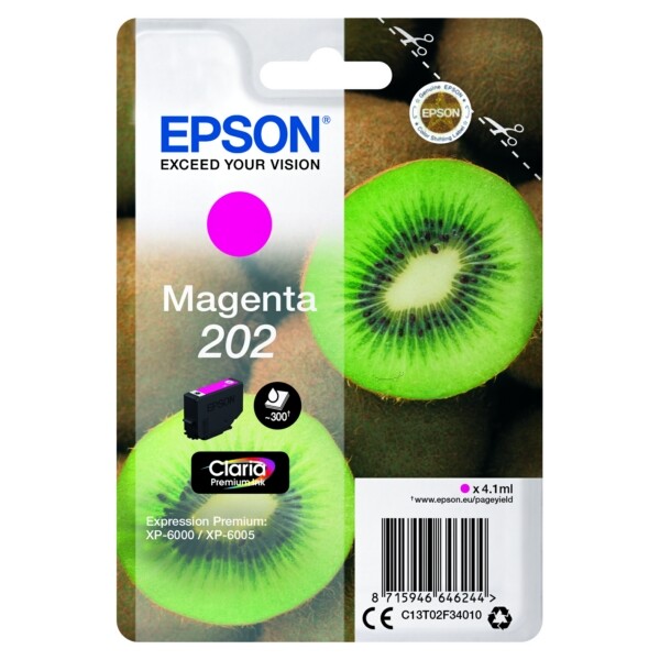Epson C13T02F34010 202 Tintenpatrone Magenta, 300 Seiten 4.1Ml FüR Epson XP--image