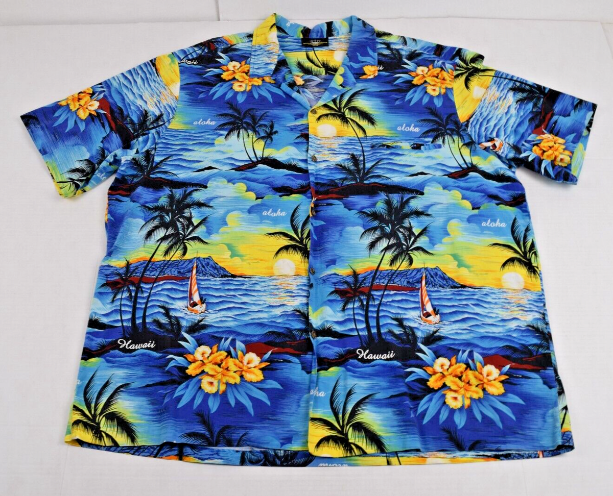 Vintage Hawaiian Shirt Royal Creations Size 2XL 90s Tropical