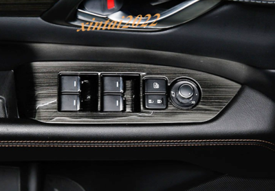 4P Black titanium Inner Window Switch Panel Cover Trim For Mazda