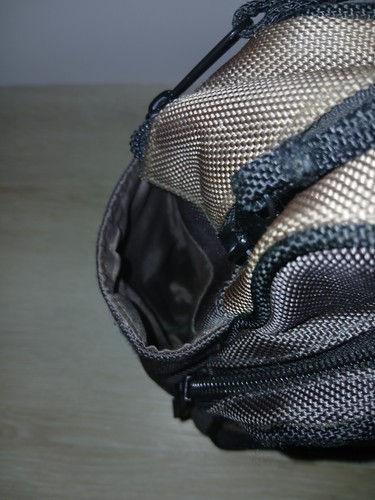 Eddie Bauer Travel Carry On Bag Taupe with Black Trim Bottle Holders Pockets - Picture 16 of 19