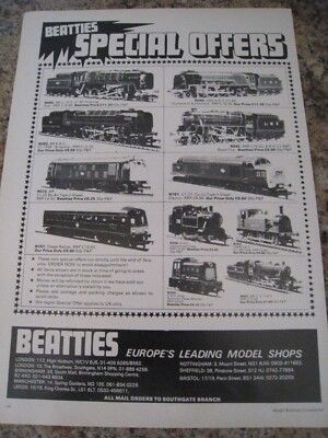 BEATTIES SPECIAL OFFER EUROPE'S LEADING MODEL SHOPS  1977 ADVERT A4 FILE 47