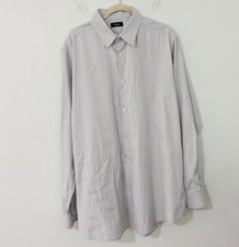 Theory Classic Fit Dover Dress Shirt Button Front Spread Collar Gray 17R XL