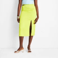 Future Collective with Alani Noelle Womens Size 10 Side Cut Out Midi Skirt 2357