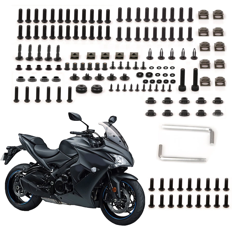 Kit de tornillos de pernos de carenado negro para Suzuki GSXR600 GSXR750 1000 GSX1300R SV650 Foto 2 de 4
