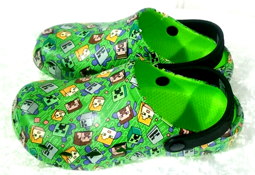 Minecraft Unlined EVA Boys Green Clogs Size 6 - Picture 3 of 4