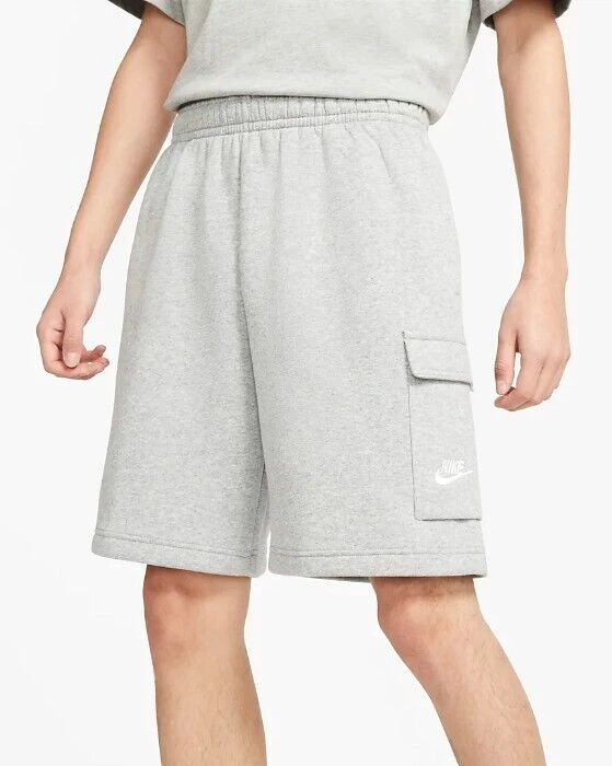 Nike Sportswear Club Cargo Shorts Mens Size M Dark Grey Heather White