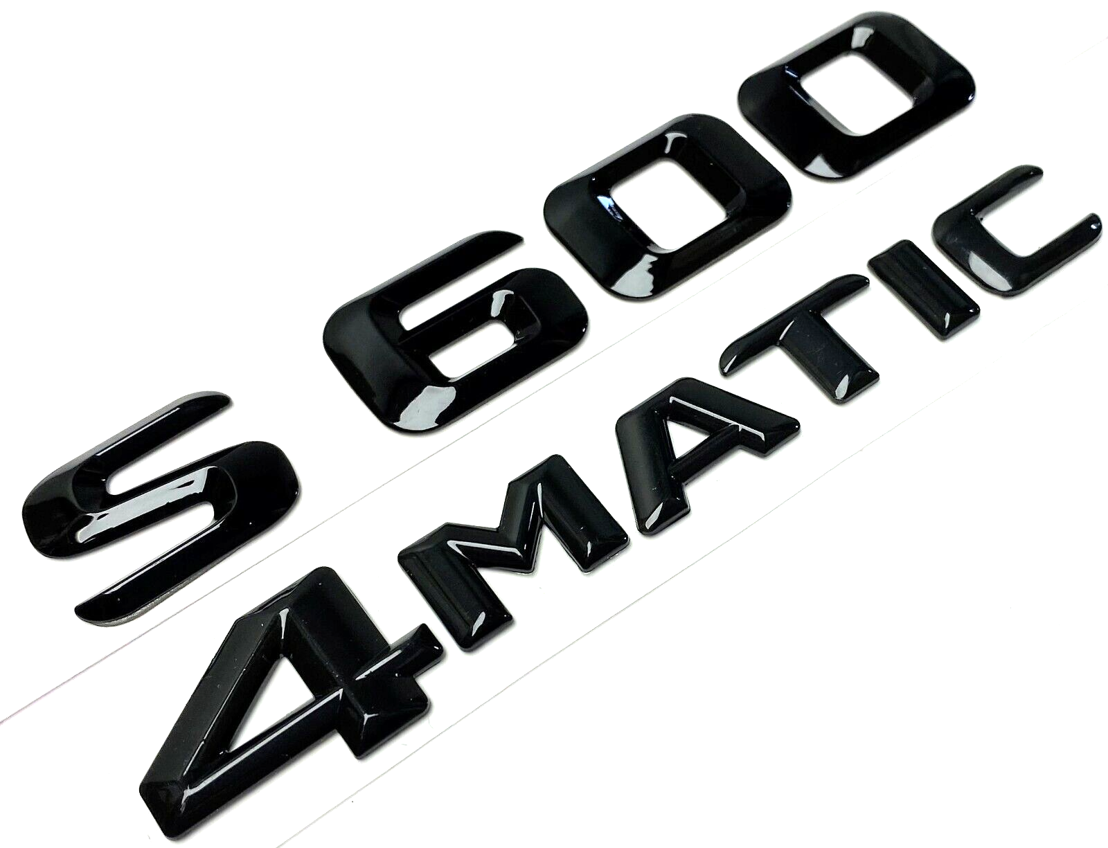 1 S600+4MATIC BLACK FOR MERCEDES REAR TRUNK EMBLEM BADGE NAMEPLATE DECAL NUMBER