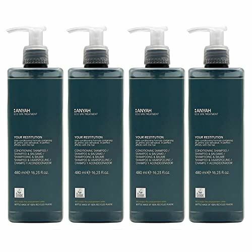 Anyah Shampoo & Balsamo - 4X480ML - Rinforzante e Protezione per Pelle e Capelli