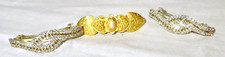 Lot of 3 Vintage, Hair Clip / Barrette, Rhinestone  gold w/ faux pearl