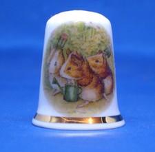 Dedal de China Birchcroft -- Beatrix Potter - Conejillos de Indias -- Caja Gratis