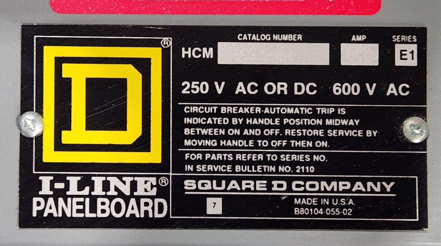 😎 SQUARE D 600 AMP MAIN BREAKER ILINE PANELBOARD 600 VAC 42 CIRCUIT 3