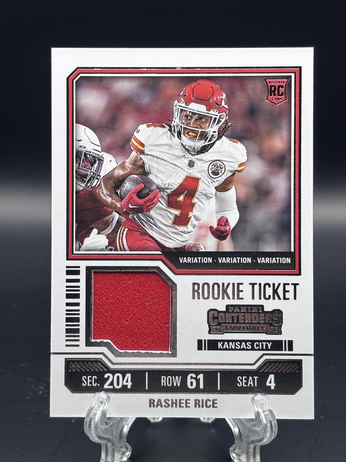 2023 Panini Contenders #TS28V Rashee Rice Rookie Ticket Swatches Variations