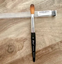 Petal Kolinsky Acrylic Nail Brush Black angle (CRIMPED) size # 18