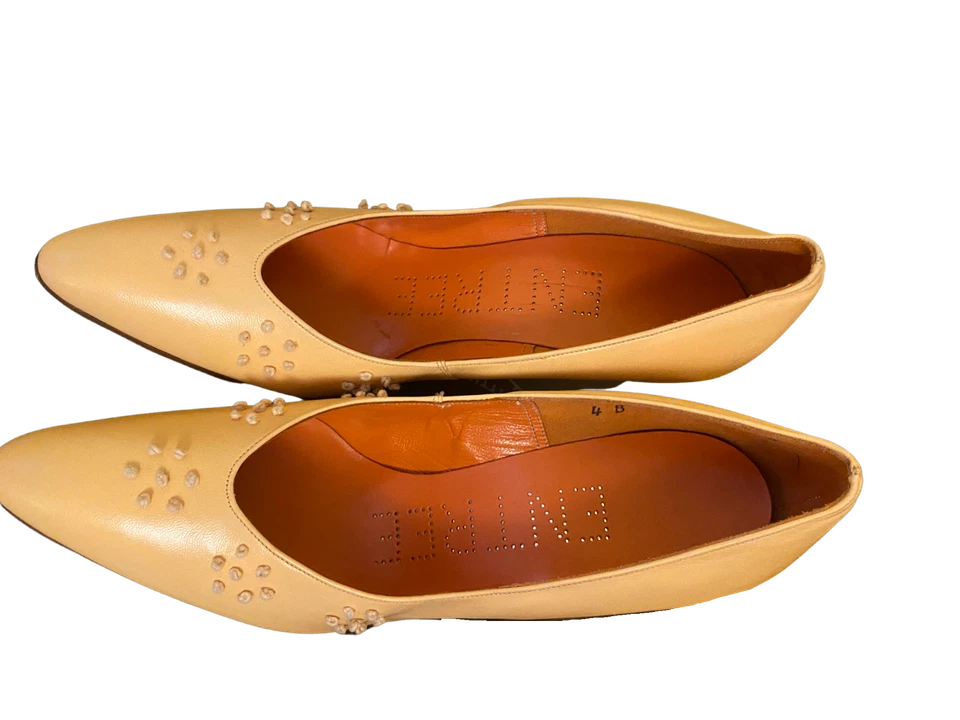 Zapatos de salón vintage de punta puntiaguda color melocotón años 50/60 para mujer talla US 5/5,5 ESTRECHOS Foto 4 de 4