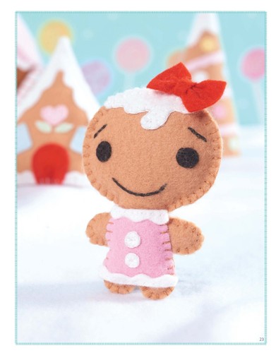 GINGERBREAD HOUSE Hand STITCHERY & FELT Pattern Book 7 Christmas Holiday Design - Picture 8 of 10